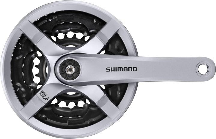 Actual product image Shimano FC-TY501 crank set 6/7/8-speed 42-34-24 T. with chain guard ring (170 mm)