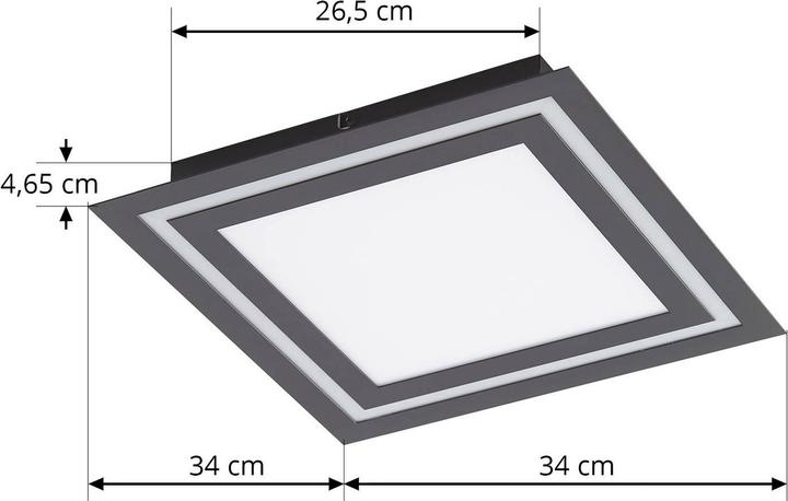 Produktbild Lucande Leicy LED-Deckenlampe RGBW schwarz 34cm (890 lm)