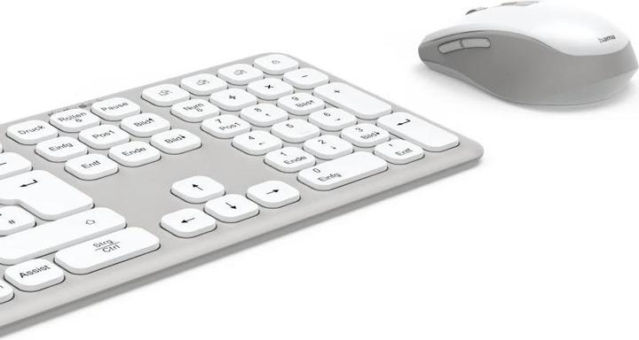 Image du produit Hama WK-550 Ensemble clavier et souris sans fil blanc (DE, Sans fil)