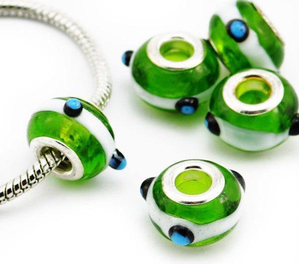 Image du produit Hermex Verre Bead Perle argenté 925 - Vert argenté (Verre, Alliage métallique)
