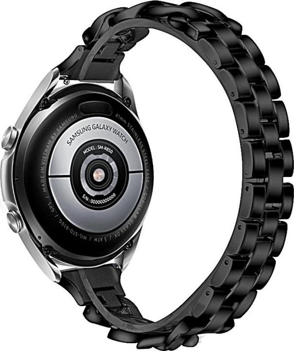 Produktbild Cover-Discount 20mm Edelstahl Armband schwarz (20 mm, Edelstahl, Galaxy Watch)