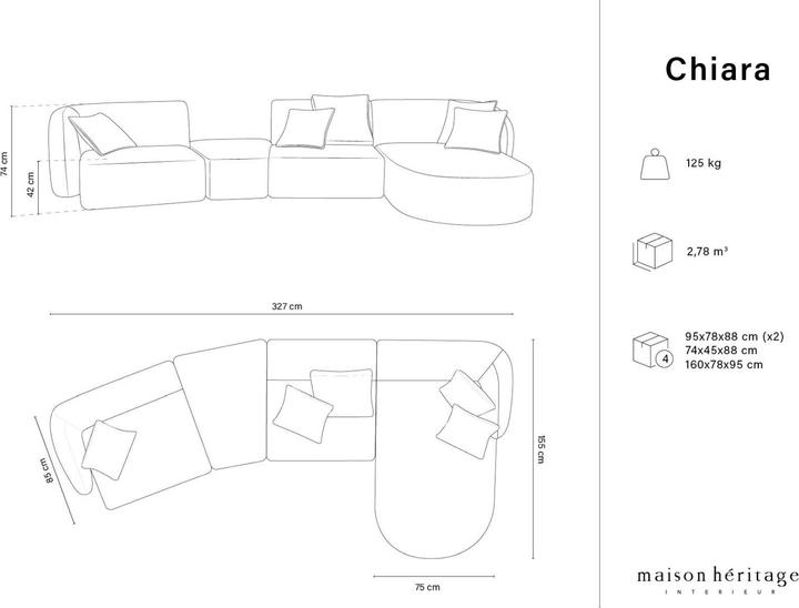Actual product image Maison Heritage Chiara (4-seater, 2 person sofa, 3-seater)
