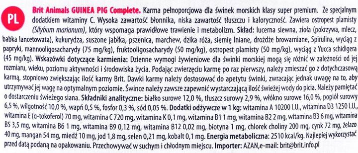 Produktbild Brit Animals food for guinea pigs 1.5kg (1.50 kg, 1 x)