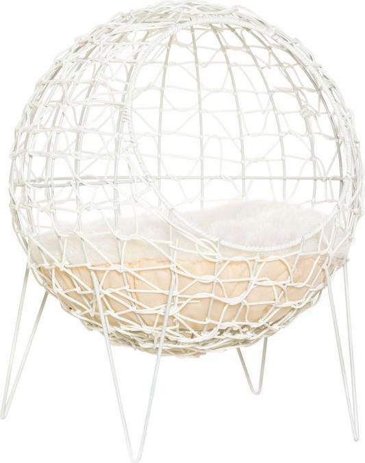 Actual product image Swisshandel24 Rattan cat basket cat cave cat hut cat bed with cushion raised design pet bed Cremewe (Cat)