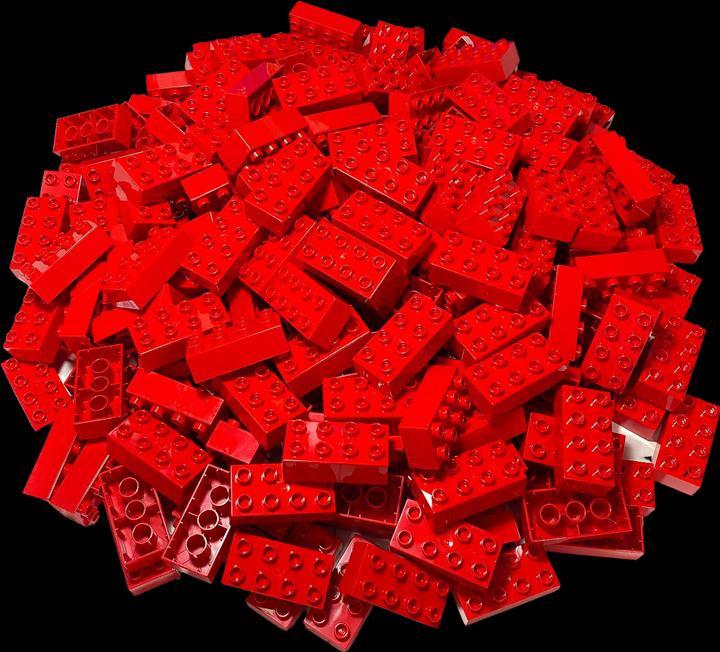 Produktbild LEGO Duplo 2x4 Steine Rot - 25 Stück - Grundbausteine Red NEU (3011)