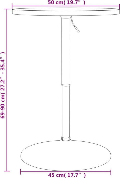 Actual product image VidaXL Bar table 50 x 50 x 90 cm Chrome-plated (50 x 50 x 90 cm)