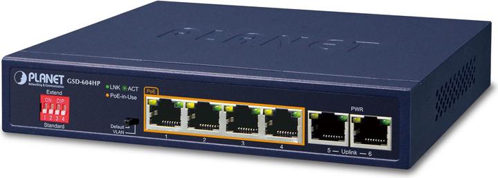 Actual product image Planet GSD-604HP Switch (6 Ports)