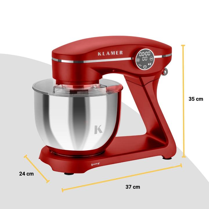 Immagine prodotto KLAMER Küchenmaschine, Knetmaschine mit 6 Liter Edelstahl Schüssel (1800 W)