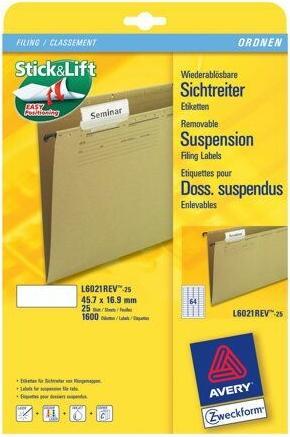 Actual product image Avery Visible tab labels
