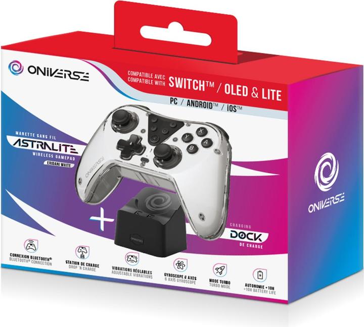Actual product image Oniverse Nintendo Switch Astralite Controller Wireless Smoked White incl. Charging Station (Switch)