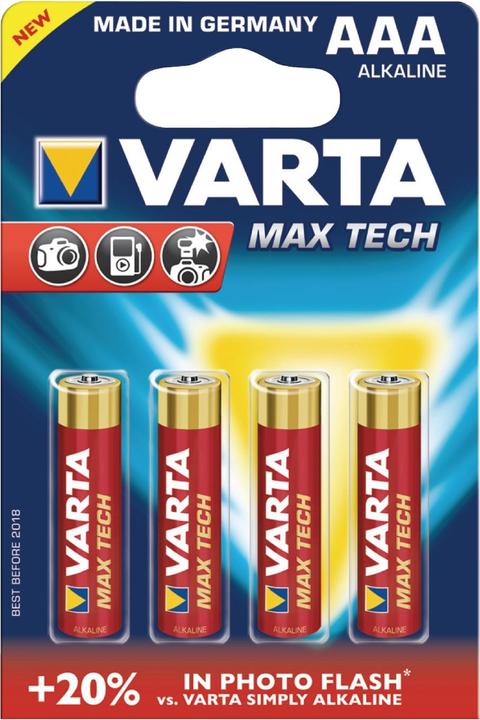 Productafbeelding Varta LONGLIFE Max. vermogen (4 Pcs., AAA, 1280 mAh)