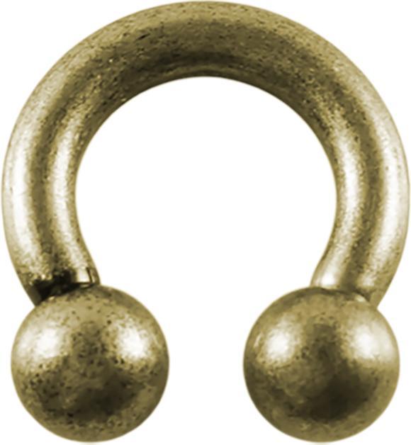 Produktbild Star Piercing Circular Barbell altgold mit zwei Kugeln (ohne Messing, Chirurgenstahl 316L)