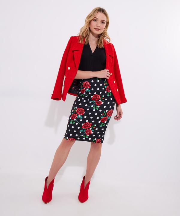 Produktbild Joe Browns Rose Print Polka Dot Pencil Skirt (42)