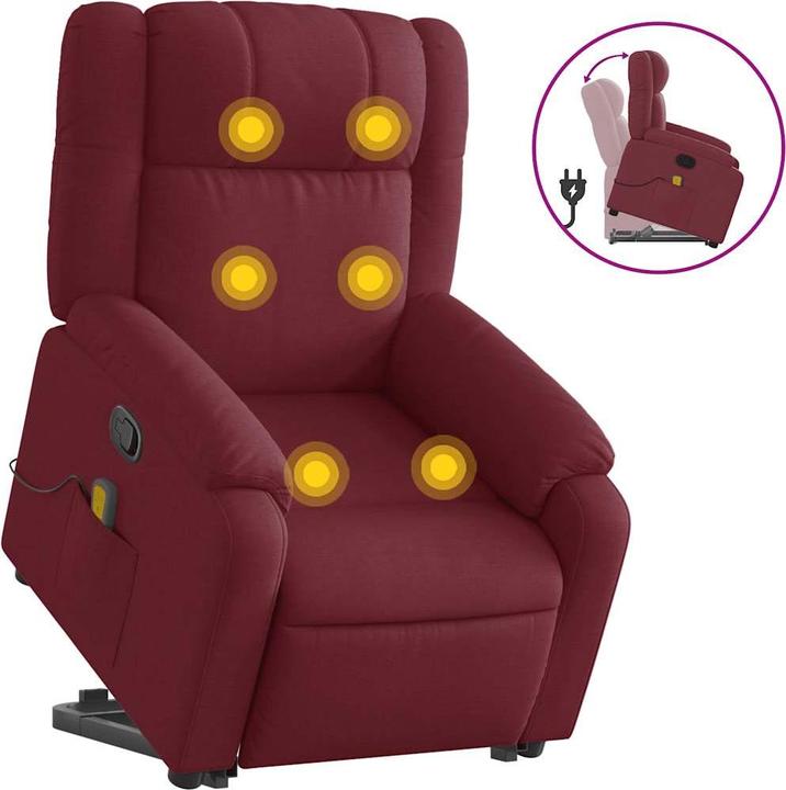 Actual product image VidaXL Massage chair with stand-up aid fabric