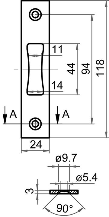 Actual product image SSF Flat strike plate SFF (Striking plate)