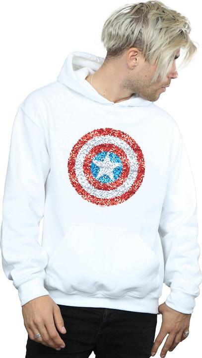 Image du produit - Sweat à capuche CAPTAIN AMERICA PIXELATED SHIELD - Homme (S)