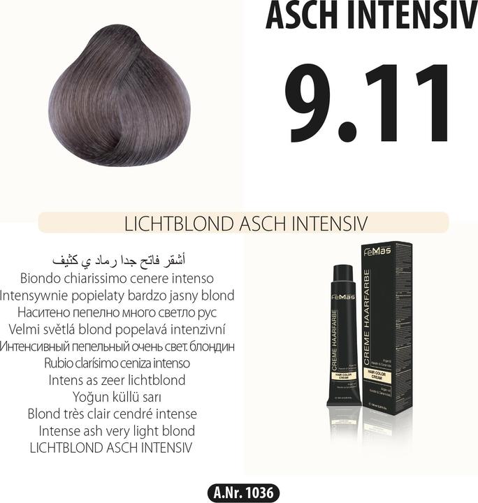 FemMas (9.11) Haarfarbe Lightblond Asch Intensiv 100ml (Lightblond Asch Intensiv)