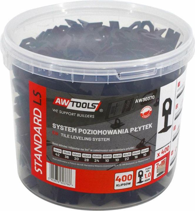 Immagine prodotto Awtools SISTEMA POZIOMOWANIA PŁYTEK STANDARD 1.0mm - 7mm-15mm - KLIPS 400szt.