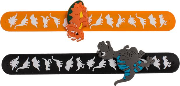 Immagine prodotto Out of the blue Braccialetto a scatto, dinosauri assortiti (21.50 cm, Silicone e PVC)