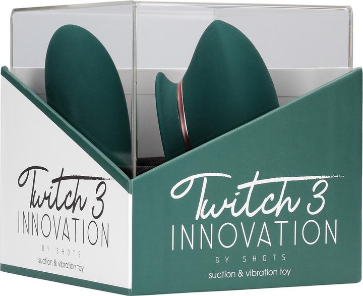 Actual product image Innovation Twitch 3 - Rechargeable Vibrator & Suction - Silicone - 10 Speed - Forest Green