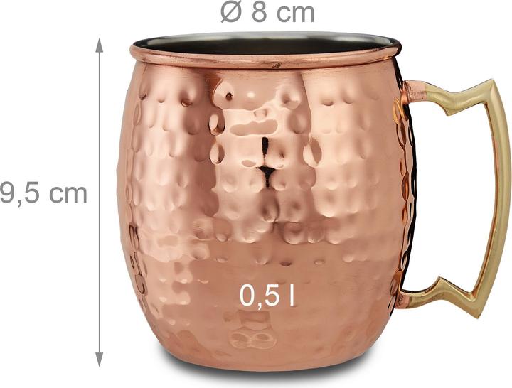 Actual product image Relaxdays Mug (5 dl, 4 x, Moscow Mule mug)