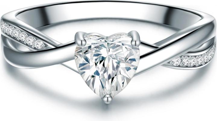 Trilani Damen Herz Sterling Silber Zirkonia Silber - 32312