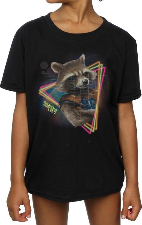 Produktbild Guardians of the Galaxy Rocket Raccoon Neon TShirt Mädchen aus Baumwolle (152, 158)