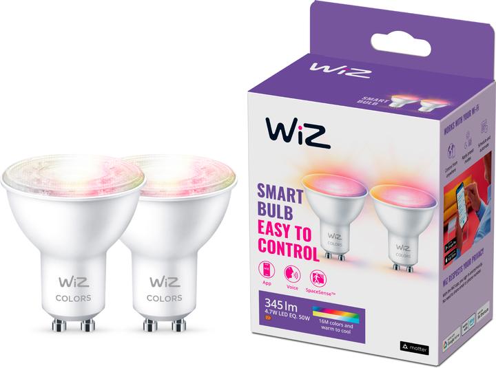 Image du produit WiZ Tunable White & Color (GU10, 4.70 W, 345 lm, 2 x, F)