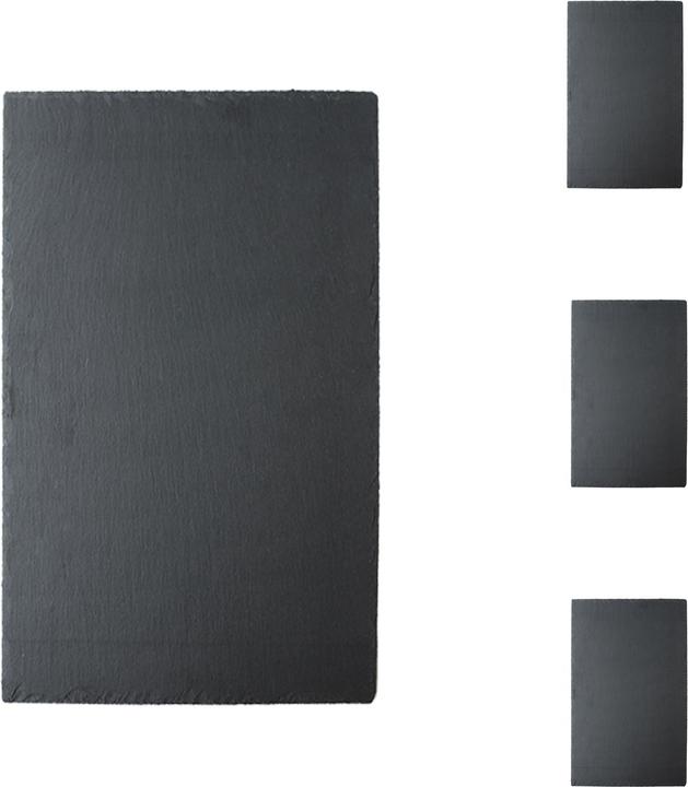 Produktbild Mojawo 4er Schieferplatte Servierplatte Servierteller Käseplatte Platzset eckig 30x40cm