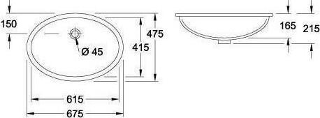 Actual product image Villeroy & Boch V&B Vanity unit EVANA 615x415mm, with ÜL white (415 mm, 615 mm)