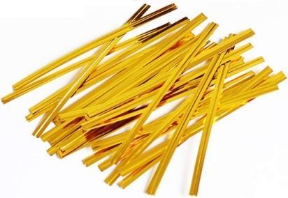 Actual product image Antalis Twist-Ties PE 125mm gold 1000pcs/pack - (1000 pcs.)