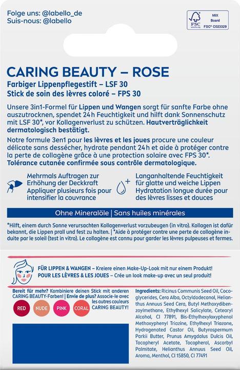 Produktbild Labello Caring Beauty Rose Stick 4.8 g (Pflegestift, 204.40 ml)