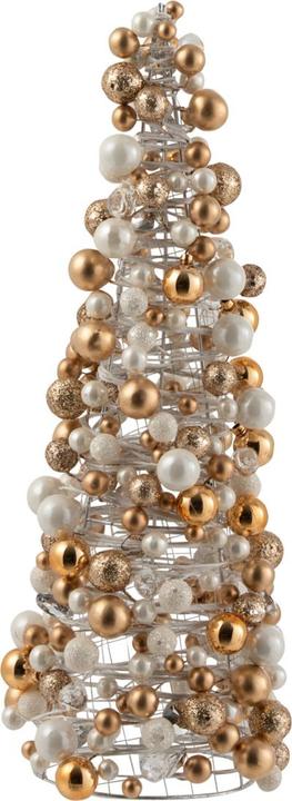 Immagine prodotto J-Line Cono Mini Baubles di Natale Ecrù/Oro Piccolo