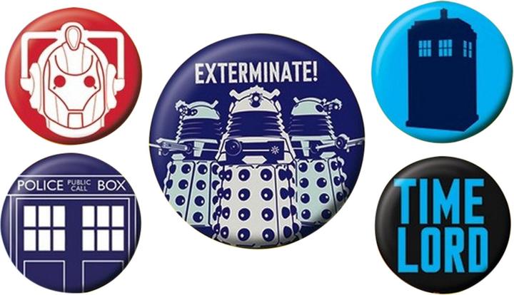 Doctor Who Ansteckerset Exterminate 5Erpack Metall
