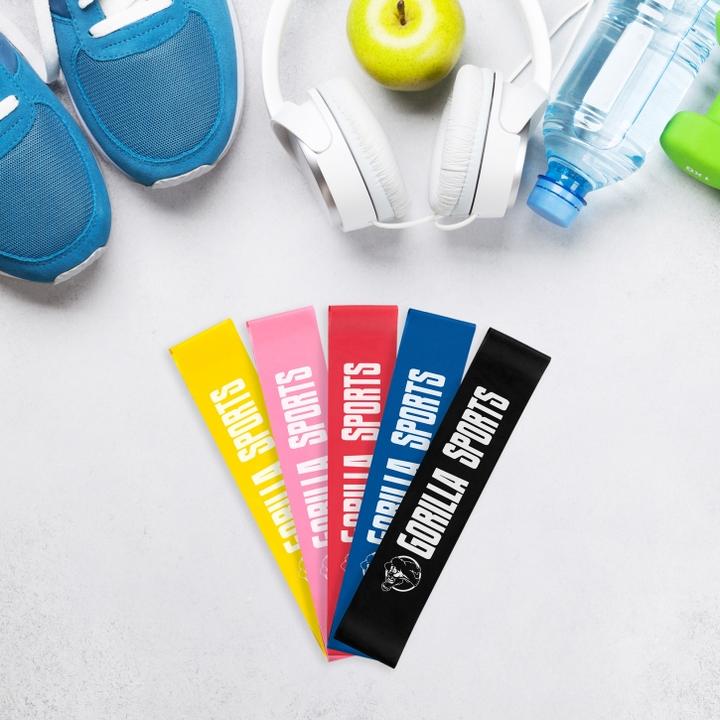 Produktbild Gorilla Sports Resistance Band Set (0.50 m, Extra Leicht, Leicht, Mittel, Stark, Extra Stark)