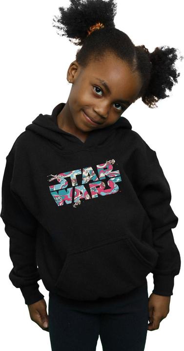 Immagine prodotto Star Wars Wavy Ship Logo Felpa con Cappuccio Ragazze (152, 158)
