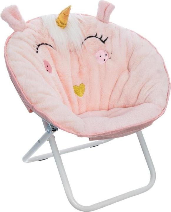 Atmosphera Einhorn Klappsessel aus Stoff, hellrosa (Kinderstuhl)