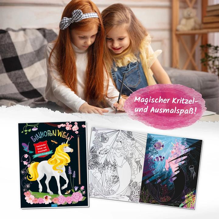 Image du produit Kratzbuch Einhornwelt Kritzel- und Ausmalspass (Allemand, Maison d'édition Trötsch, 2022)