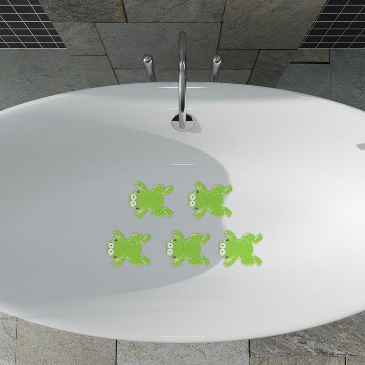 Image du produit Relaxdays Autocollants grenouille pour salle de bains, lot de 5 (12 x 0,5 x 14 cm)