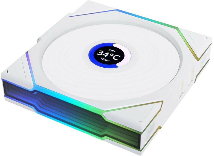 Produktbild Lian-Li UNI FAN TL Wireless LCD Lüfter, ARGB, PWM - Reverse Blade, 120 mm, weiss (120 mm, 1 x)
