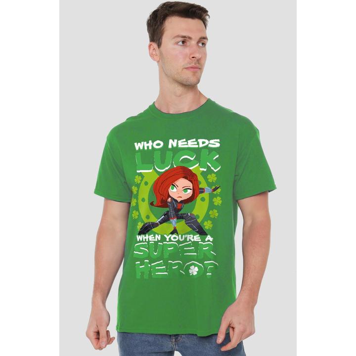 Actual product image Mens St Patrick's Day Lucky Superhero St Patricks Day T-Shirt (XXL)