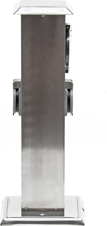 Produktbild Wiltec 2-fach Aussensteckdose Steckdosensäule Edelstahl Outdoor Aussen Zeitschaltuhr IP44