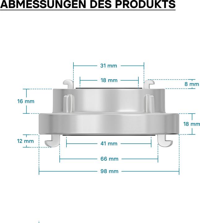 Image du produit Wiltec Raccord Storz Raccord pompier réducteur de C à D Alu pour tuyau d'incendie, de chantier (Attelage, 52 mm)