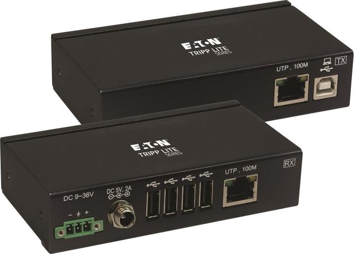 Actual product image Eaton 4-Port Industrial USB over Cat6 Extender ESD Protection PoC USB 2.0 Mountable 330ft. (USB-A, 4 Ports)