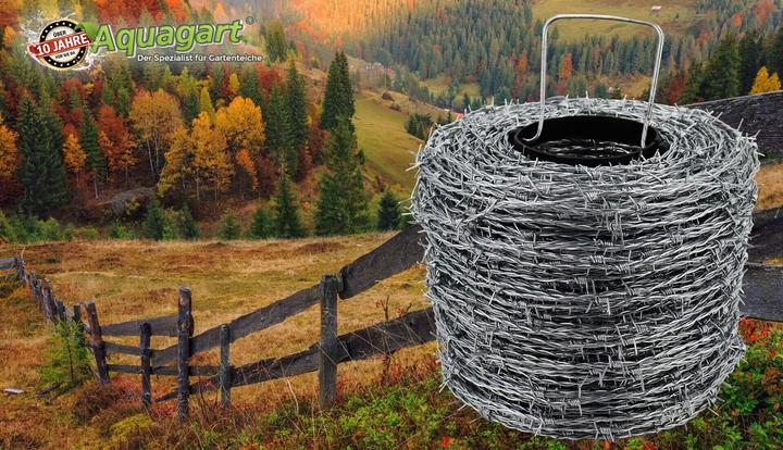 Image du produit Aquagart 750m Stacheldraht verzinkt 1,6/1,7mm für Wildzaun Forstzaun Knotengeflecht
