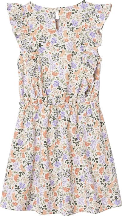 Vertbaudet Bedrucktes Mädchen Jerseykleid mit Volantärmeln