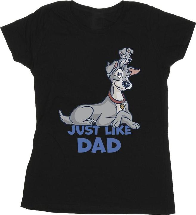 Actual product image Disney Womens/Ladies Lady And The Tramp Just Like Dad Cotton T-Shirt (XXL)