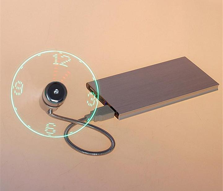 Produktbild PhoneLook Flexibler Ventilator mit USB-A Anschluss Kühlender Ventilator mit Integrierter LED-Uhr