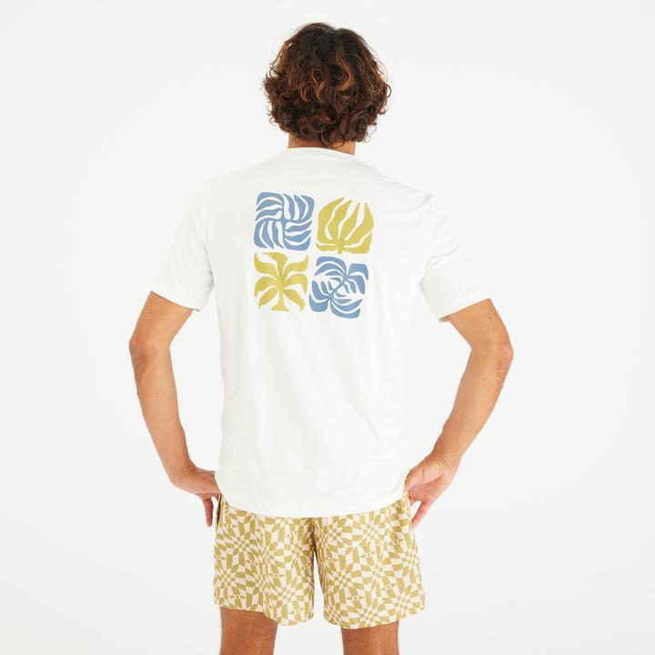 Immagine prodotto Olaian UV-Shirt Surfen Herren UV-Schutz UPF50+ Whiteflower weiss (L)