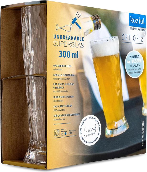 Produktbild Koziol Bierglas Superglas Club No. 10, 300 ml, 2 Stück (0.30 l, 2 x)